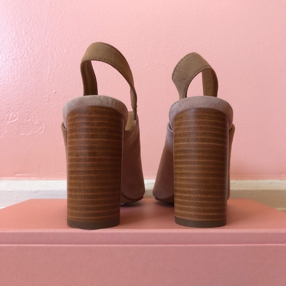 Jaggar Nude Suede Heeled Mules - Picture 3 of 3